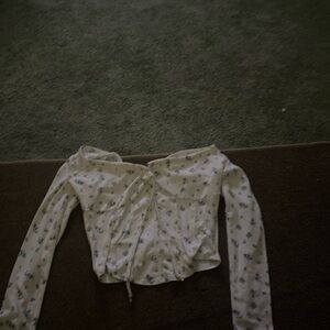 White cropped long sleeve